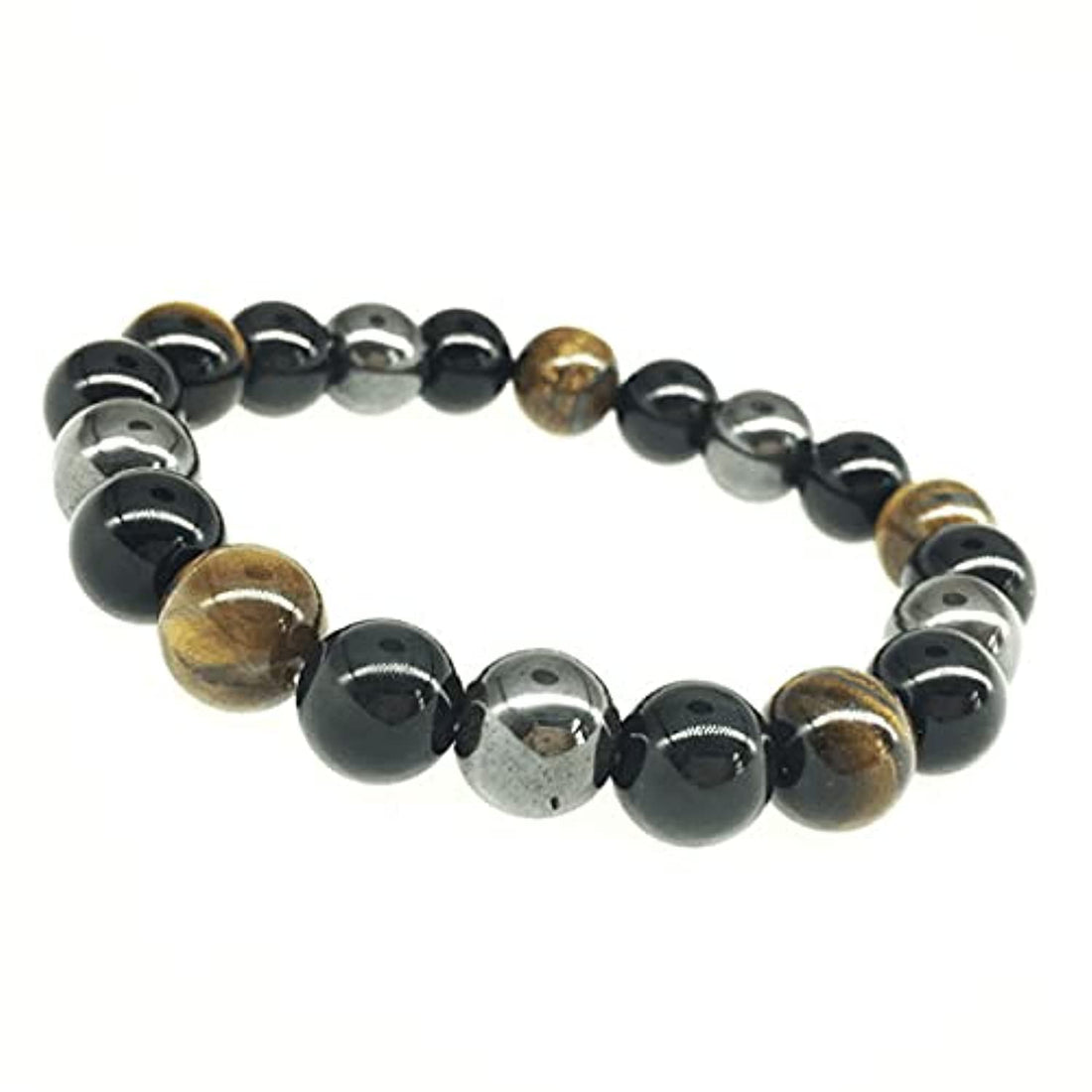 Natural Tiger Eye Bracelets for Men Women Healing Crystal Beaded Bracelet(10mm)