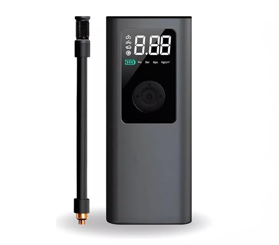 Generic Portable Tire Inflator - 2000mAh Electric Air Pump with Digital Pressure Gauge for Car, Motorcycle, Balls