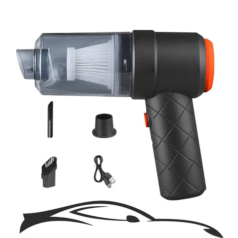 Wireless Car Vacuum 2 in 1 Rechargable Handheld Air Blowing and 6500 R High Suction Dry and Wet for Window,Home,Office Car Vacuum Cleaner, Cartridge Filter, Black