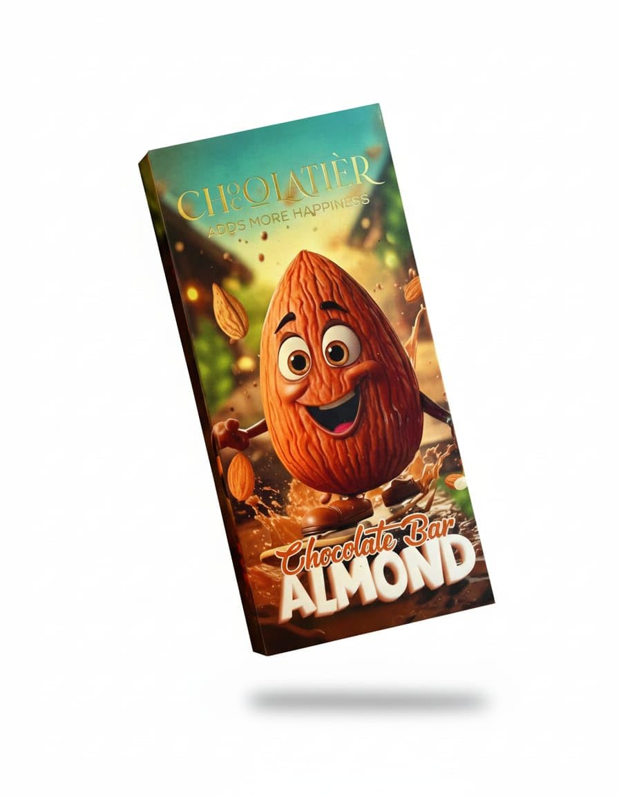 Chocolatier chocolate bar almond, chocolate bar almond, bar 220g