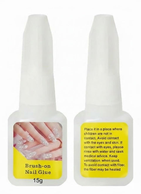 Nail Glue press on nail glue with brush for nail tips Strong Adhesive for Acrylic Nails Brush on nail tips Extension Glue Long-Lasting Quick-Drying Glue-15gm (N2)