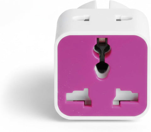 Universal 3 Way Plug Adapter Supports All Types of Electrical Sockets Suitable for Home, Office and Travel, Safe Design and Durable Materials for Everyday Use – Energy Elhaddad (فوشيا)