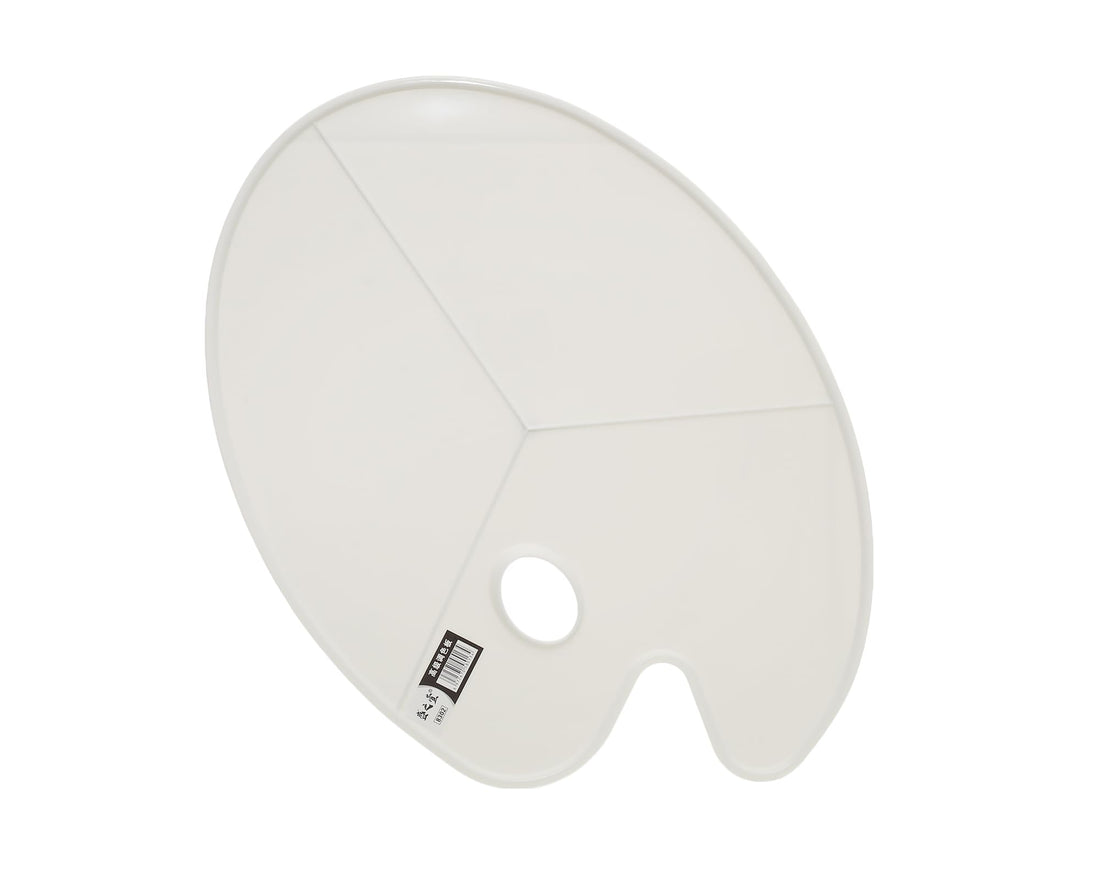 Elmaayergy QS-22 TS-3X Oval Paint Palette With 3 Wells, Made With Premium Material For Durability And Long-Lasting Use - White