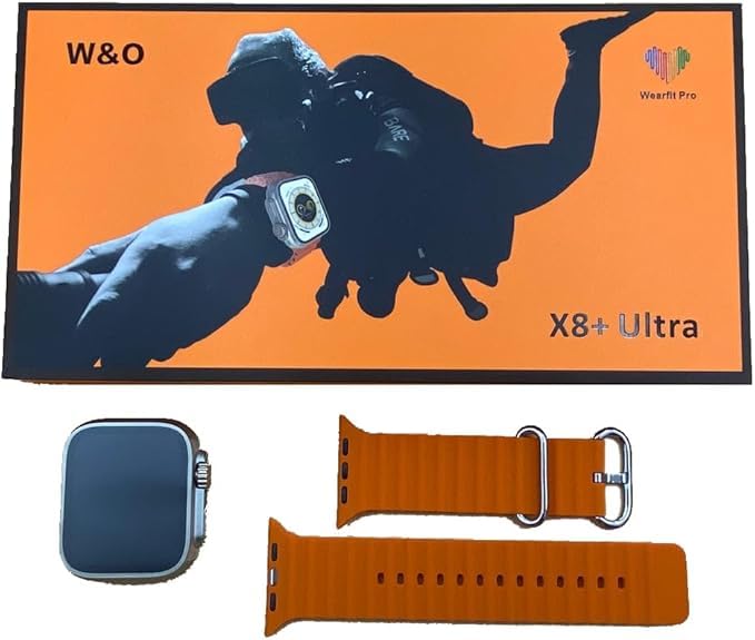 Connect Me X8+ Ultra Smart Watch AMOLED Display, 49mm Screen Size (Orange)
