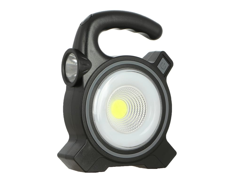 30W USB Rechargeable Solar COB LED Portable Flood Light Outdoor Garden Lantern Work Spot Lamp - Black + Yellow