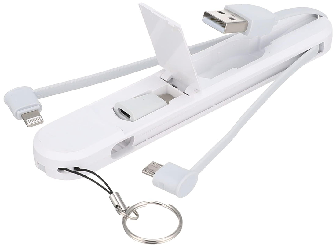 Ldnio lc130 3 in 1 cable storage box with type-c connector 3.8a, 14 * 2.5 cm, anti bending - white
