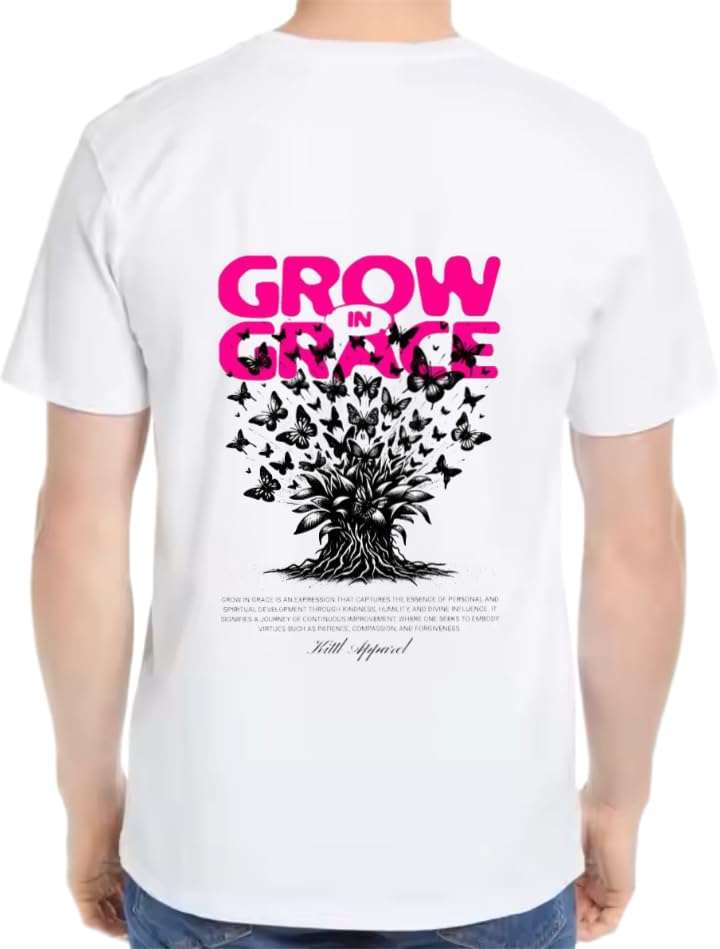GROW IN GRACE T-shirt Back Whita