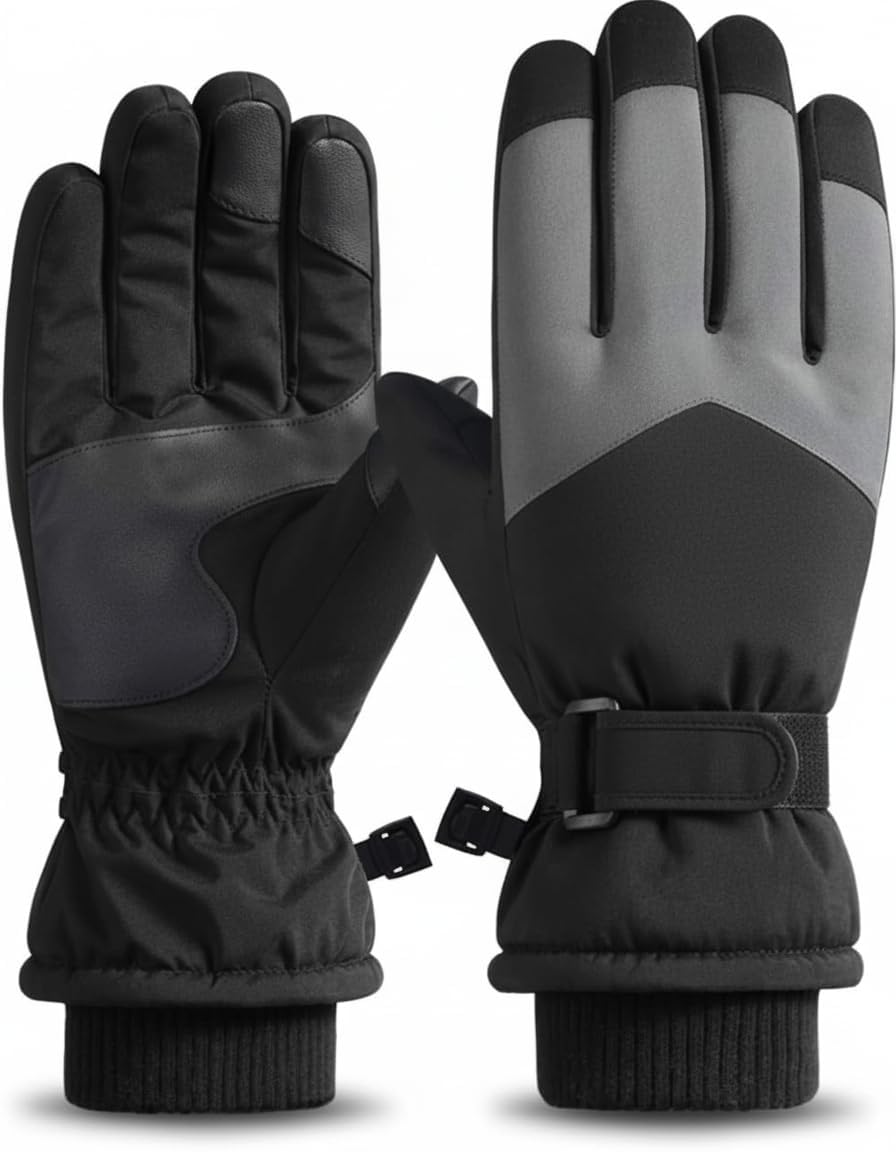 Winter Ski Gloves, Waterproof and Windproof Touchscreen Snow Gloves for Men Women, Anti-Slip Snowboard Warm Winter Gloves for Cold Weather, Perfect Thermal Protection, 1 Pair