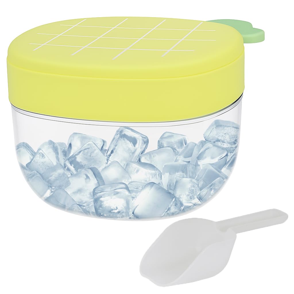 Pineapple Silicone Ice Cube Tray with 25 Slots Airtight Lid and Scoop – Flexible Food Grade Ice Cube Tray for Whiskey, Whiskey, Party, Home Freezer, Special Occasions
