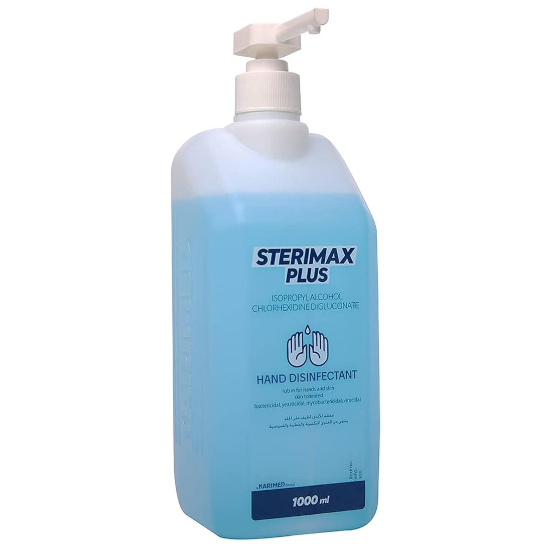 STERIMAX PLUS Hand Disinfectant (isopropyl Alcohol-chlorhexidine) 1Liter