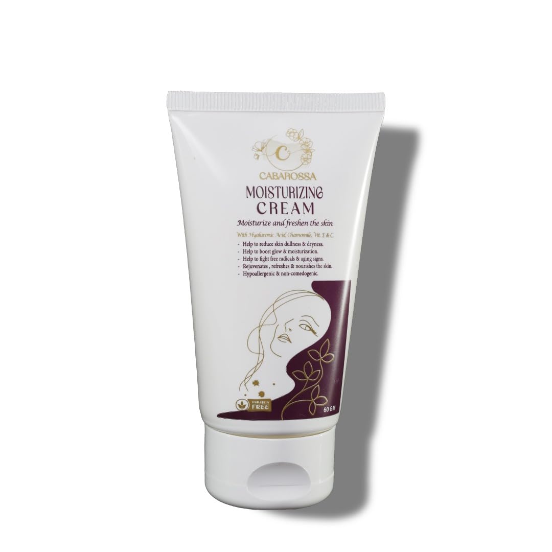 Moisturizing Cream – Deep Hydration & Brightening Face & Body Cream with Hyaluronic Acid, Chamomile, Vitamin C & E – Reduces Dryness, Dullness & Wrinkles – 60g