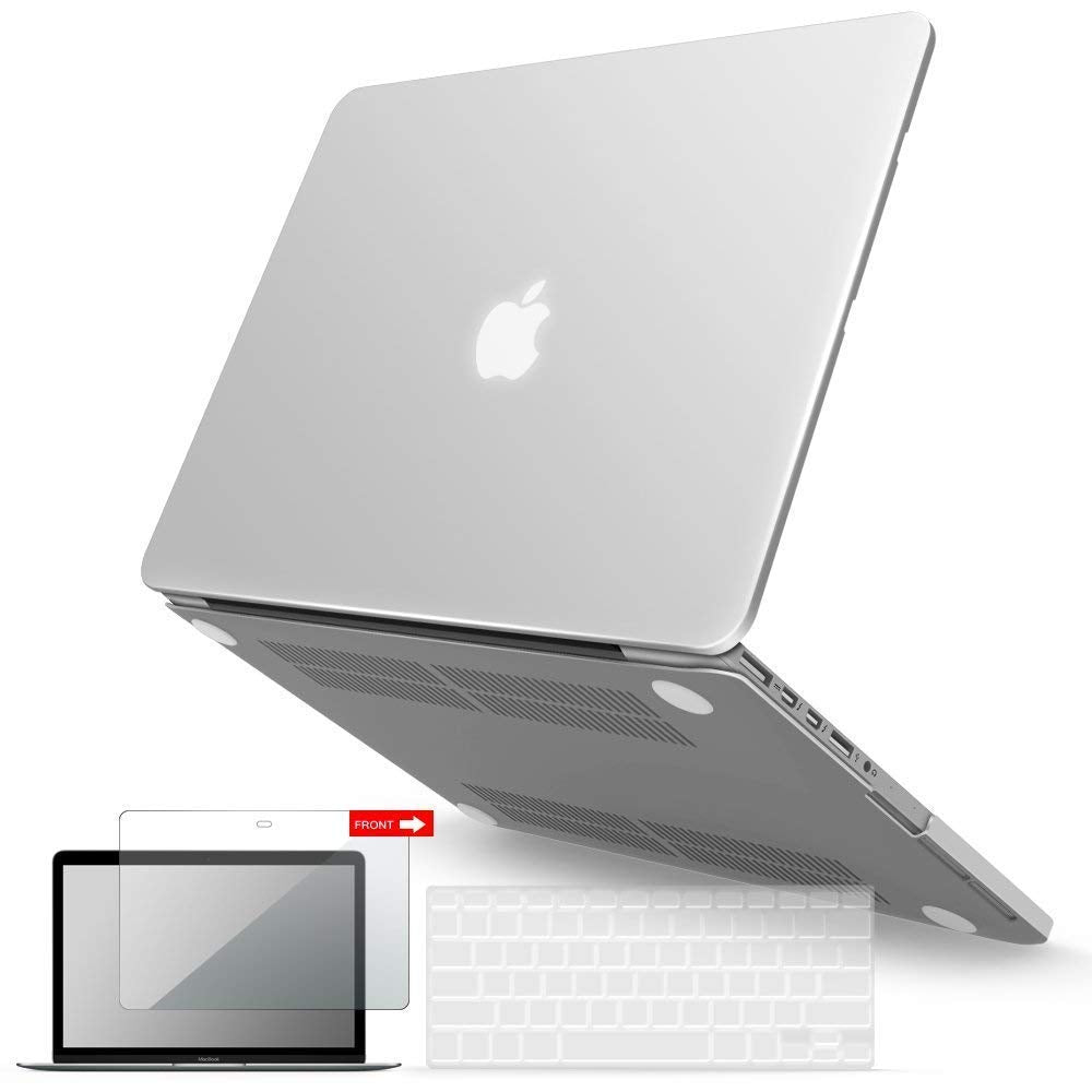 IBENZER Compatible with MacBook Pro 15 Inch Case 2015 2014 2013 2012 A1398, Hard Shell Case & Keyboard Cover & Screen Protector for Old Version Apple Mac Retina 15, Clear, R15CL+2