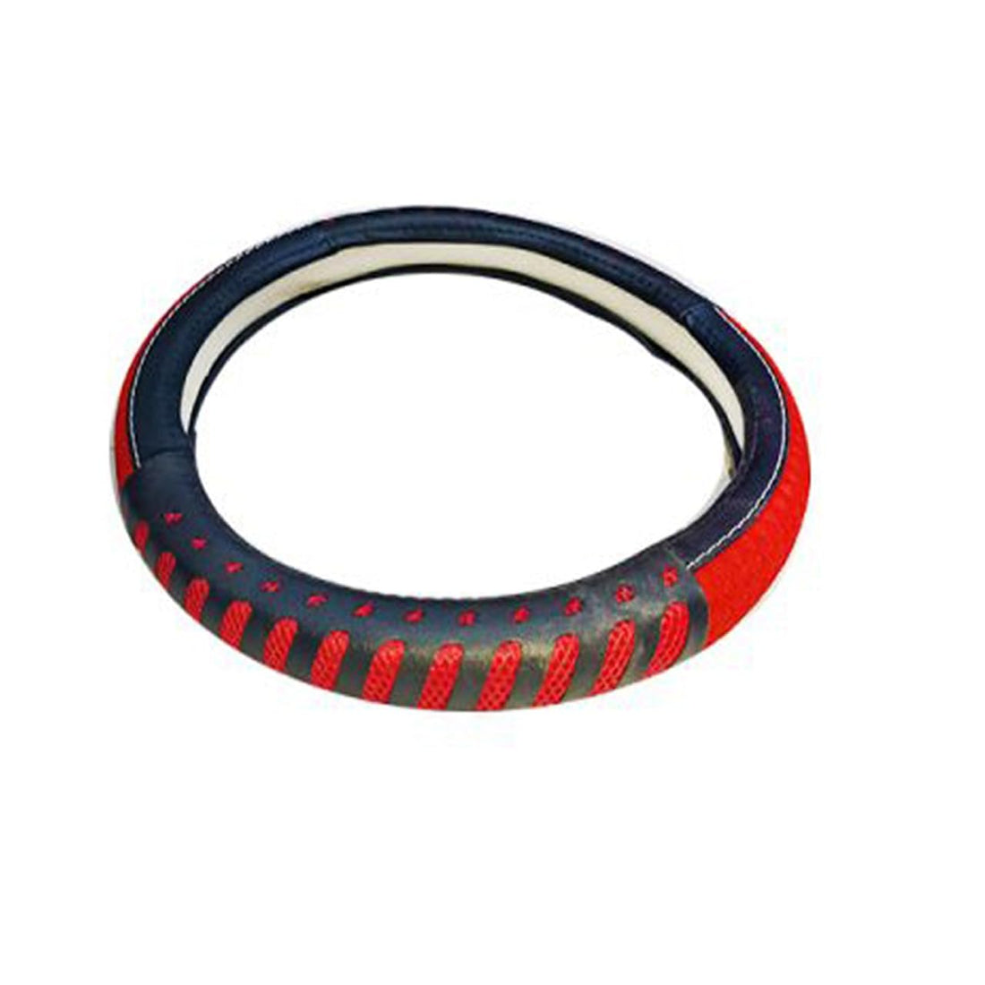 Car Steering Wheel Cover for Women and Men, Premium Leather and Cartoon Breathable Steering Wheel Cover, Fits Sedans and SUVs (Red x Black)