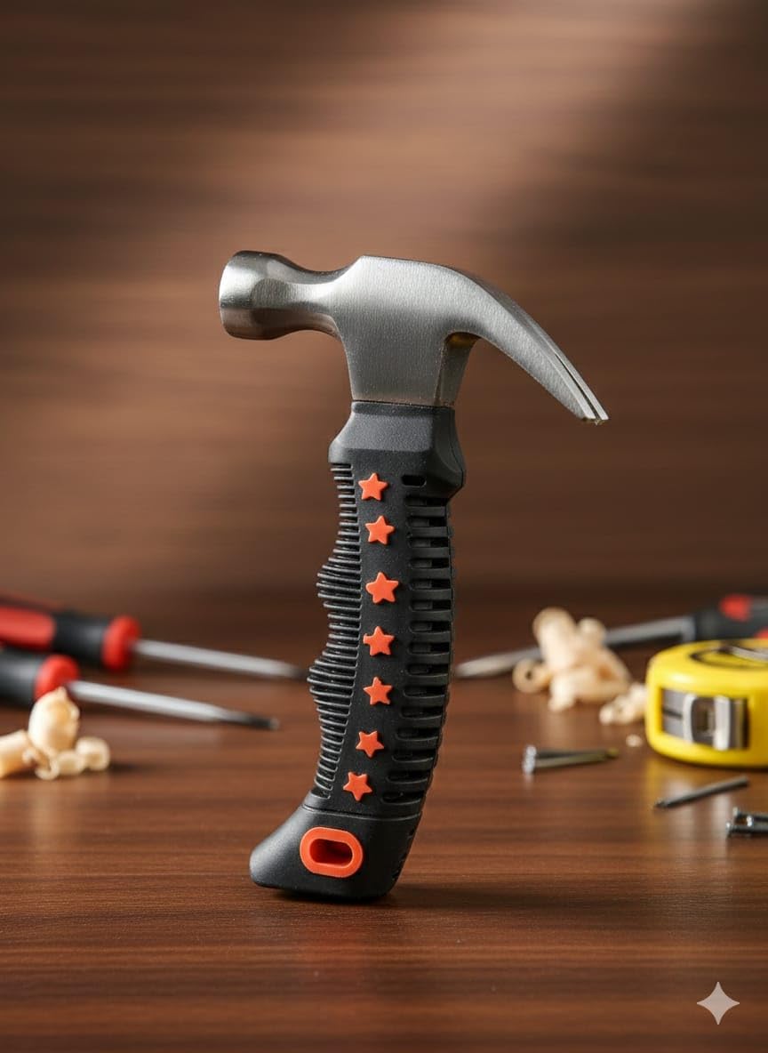 Small Claw Hammer (Elf) 8 oz with Ergonomic Anti-Slip Grip and Star Design - Perfect for Tight Spaces, DIY Housework, Camping Multi Shapes and Colors