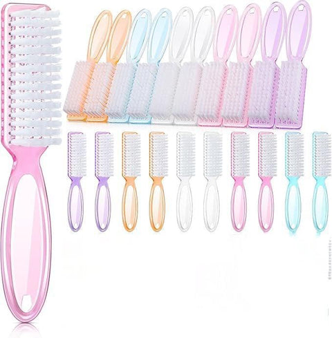 2 Pcs Nail Scrubber Brushes Nail Brush for Cleaning Fingernails Handle Grip Manicure Brushes Pedicure Cleaning Brushes for Toes and Fingernail Cleaning, 5 Colors (Light Colors)