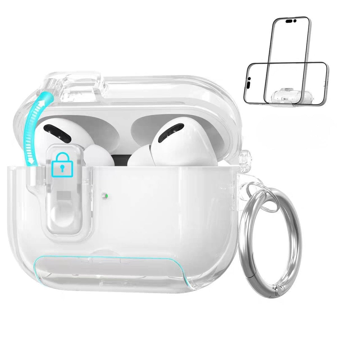 Eco Case AirPods Pro 3 (2025) Case, Silicone Protective Cover with Automatic Switch Lock, Smart Stand, Shockproof Hard Shell, Wireless Charging Compatible, (Clear)