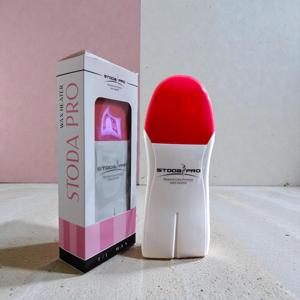 STODA PRO Roll-On Wax Heater, 100ml Cartridge Capacity, Hair Removal System with PTC Heating Technology, Red and White