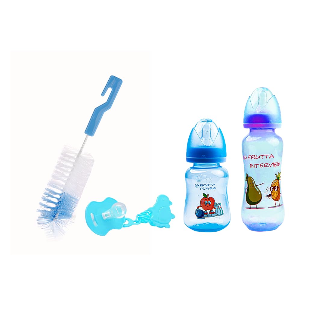 La frutta Classic gift set (2 Classic bottles 150ml,240ml & round pacifier with chain 0-6 & bottle brush)