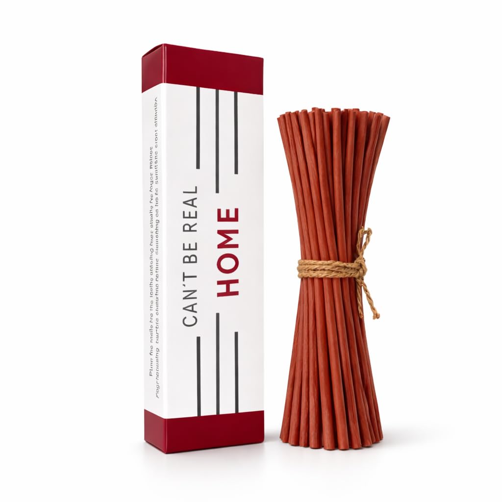 Reed Diffuser Sticks, Natural Rattan Sticks, Reed Diffuser & Essential Oil Aroma Diffuser Replacements Sticks for Home & Office (25, Red)