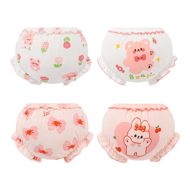 Baby Potty Training Pants Set (4 Pack) Leak-Absorbent Cotton – Washable Unisex Training Underwear for Ages 6 Months to 6 Years – Diaper Alternative