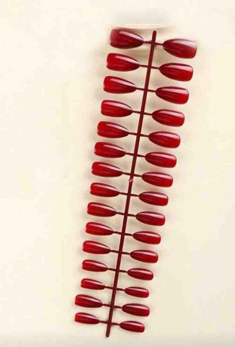 Press On Nails Set, Burgundy Gradient, Sweet Style Nail Art Strips Almond Shape (Burgundy)