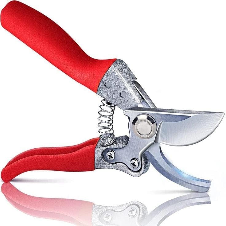 Professional Garden Pruning Shears, Heavy Duty Steel Blade, Ergonomic Red Handle,for Garden Room-