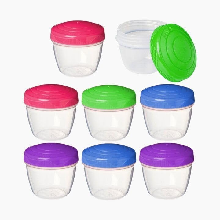 Top Snack Containers - Small Food Storage 150 ml BPA-Free Random colors Set of 3 piece