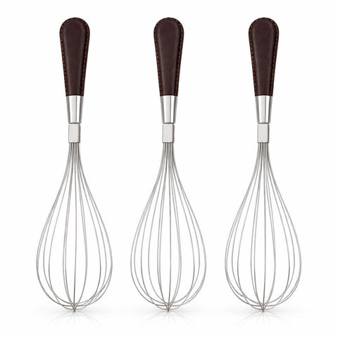 25cm Stainless Steel Balloon Whisk with Ergonomic Non-Slip Handle – Heavy Duty Egg Beater for Baking, Cream, Batter & Sauces – Kitchen Hand Mixer – 1/2 / 3 Piece Options (3 Pieces)