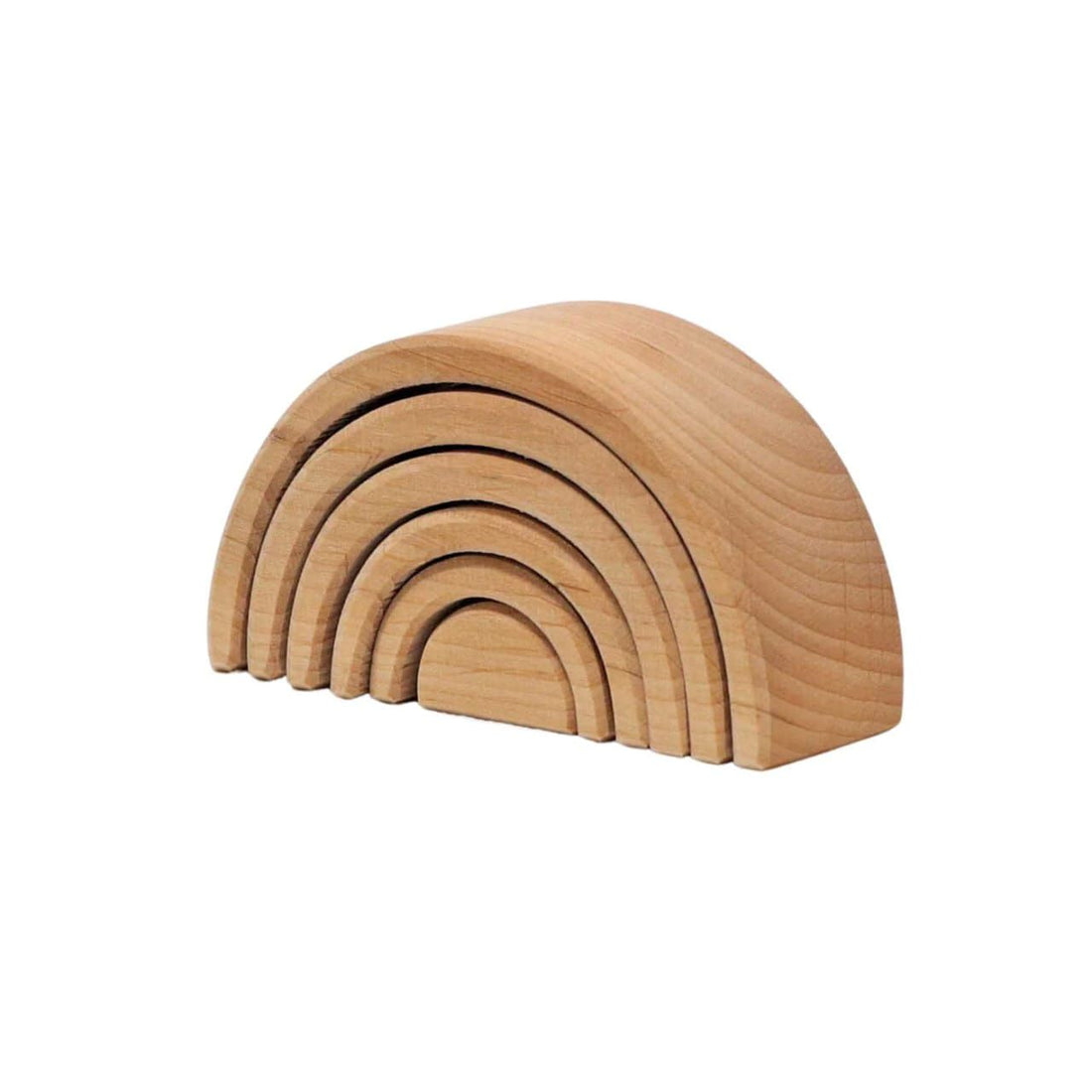 Wildorf Rings Natural Beech Wood Rings Montessori Toys for Kids Multi Use Creativity and Learning (6 Pcs - Wooden)