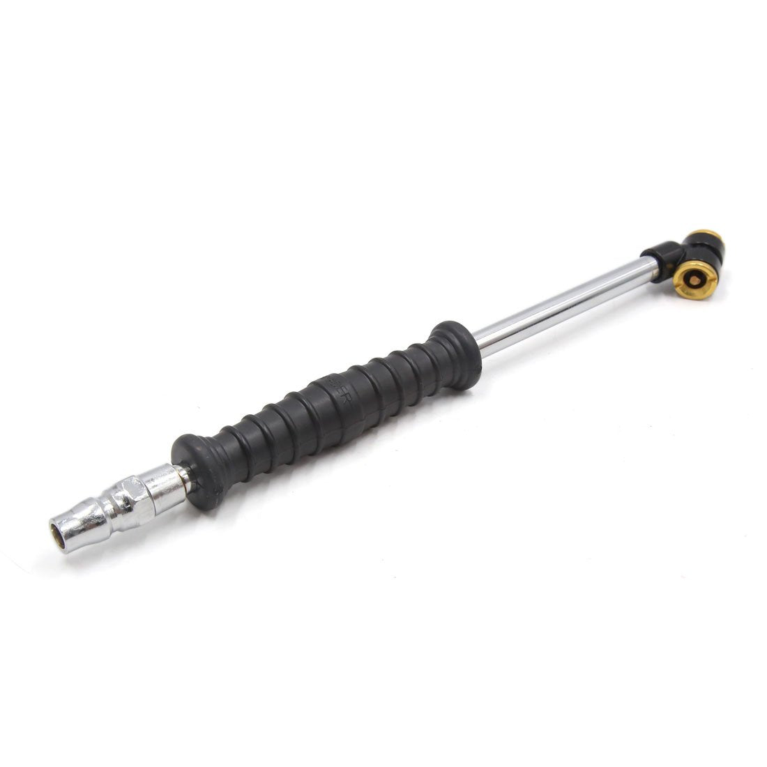 uxcell 26cm Length Rubber Handle Double Head Valve Tire Tyre Air Inflator Hose for Car