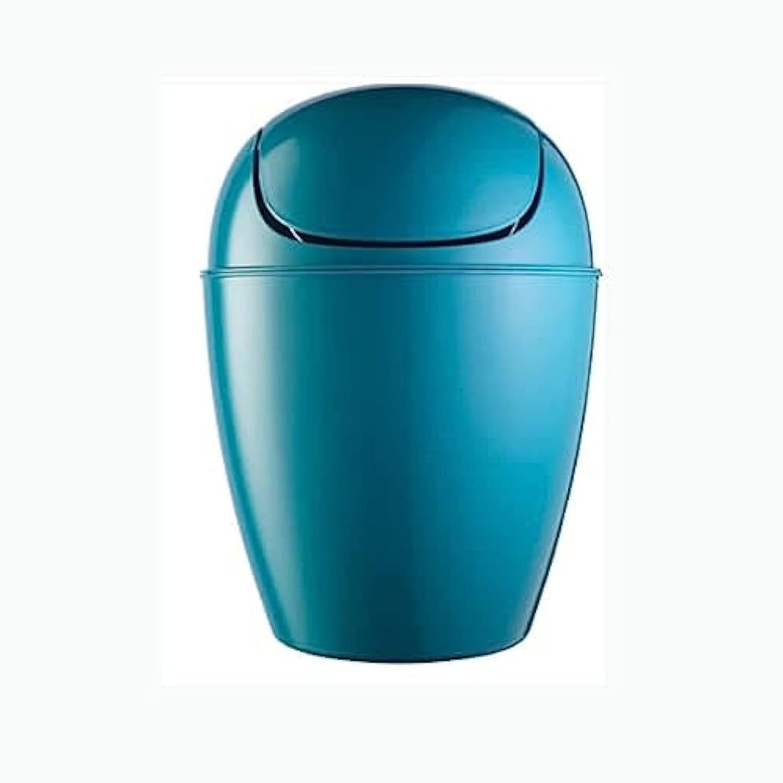 Plastic Basket Trash Can with Swing Lid, Waste Bin can be for in your Home Under Desk, Office, Bedroom, Bathroom.From M Design 5 Liter, Turquoise