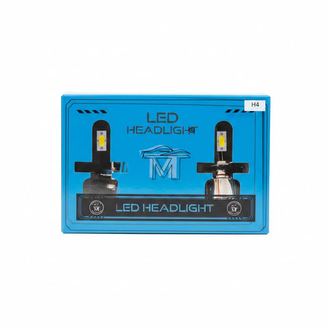 MT LED Headlight Bulb H4 100W High Power Car Front Light Hi Lo Beam Bright White Plug and Play Easy Installation Energy Saving Long Lifespan Night Driving Visibility Upgrade