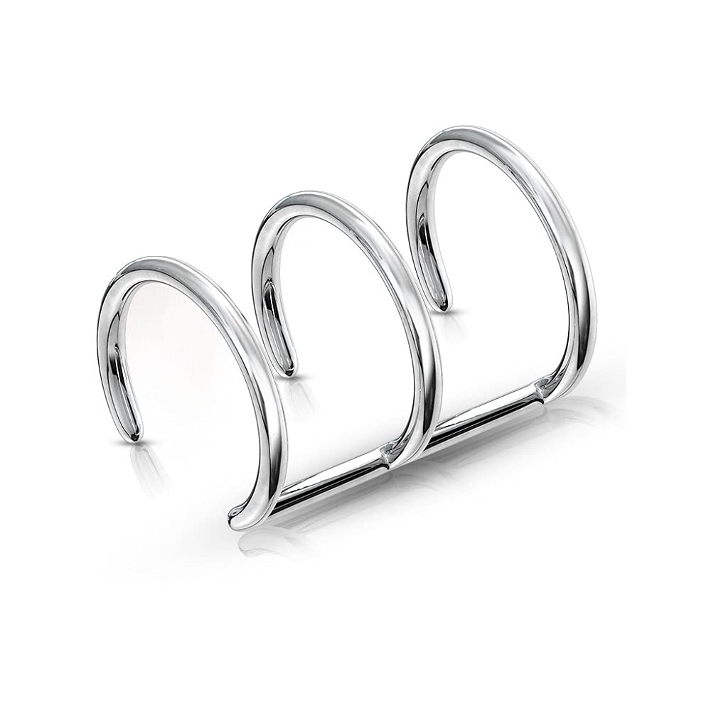 Pierced Owl Stainless Steel Non-Piercing Fake Ear Cuff (Silver)