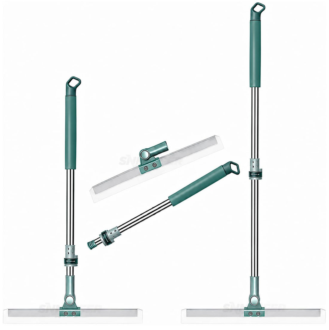 Misamo Enterprise 50-Inch Rotating Floor Squeegee Heavy Duty Bathroom Wiper with 180-Degree Swivel Head, Sage Green