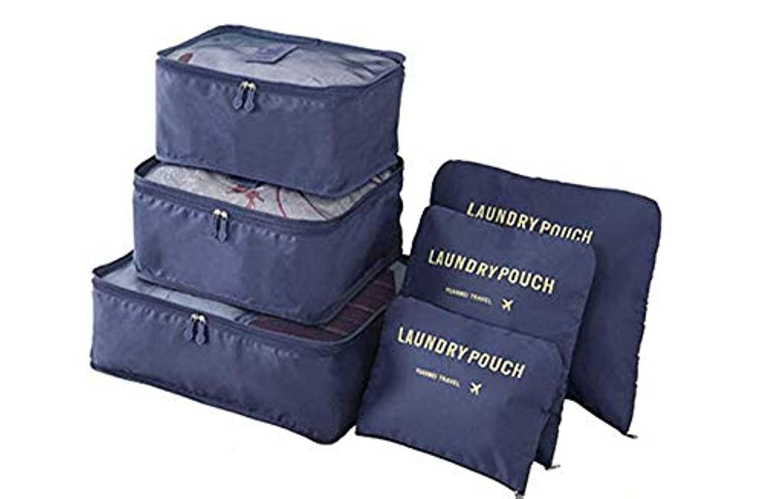 COOLBABY 6 SET Packing Cubes-Compression Travel Luggage Organizer-Travel Clothe Storage Bag-Travel Mesh Pouch -Laundry Bag-Travel Packing Organizer-Clothing Sorting Package