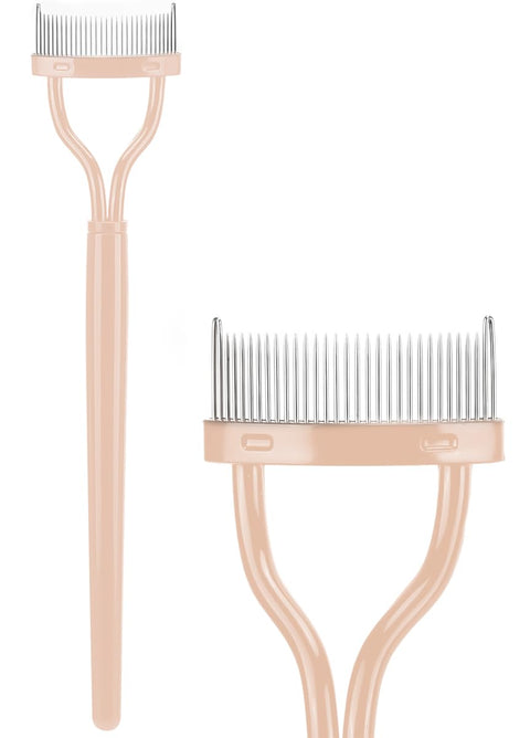 Annina - Eyelash Curler, Eyelash Separator Comb, Mascara Declumper Eye Tool With Cover (Beige)