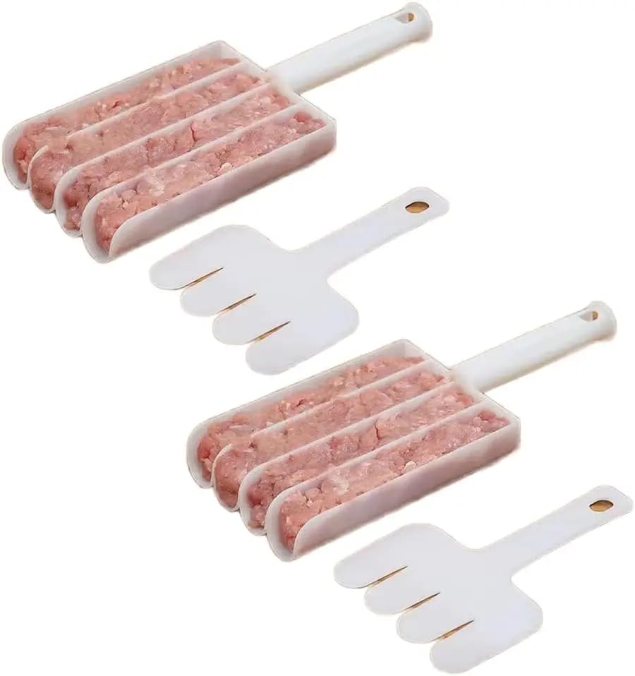 Next Store 3 Compartment Kofta Mold with Cutting Spoon, Professional and Organized Kofta Maker Tool, Meat Shaper Organizer for Modern Kitchen