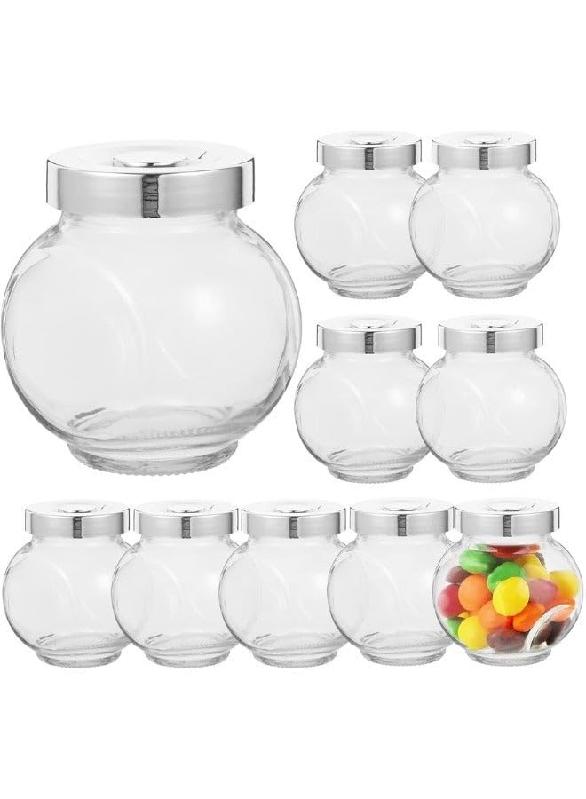 Spice Containers Set of 8 Spice Jars with Tight Lids, Glass Containers for Spices, Perfect Kitchen Containers for Salt, Pepper, Coffee (Transparent, 180 ml)