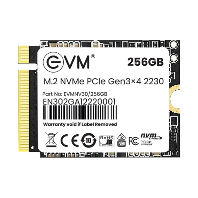 EVM 256GB M.2 NVMe (2230) Internal SSD - PCIe Gen 3x4, Up to 3000MB/s Read, 1600MB/s Write - Ideal for PC Boost Storage - 5 Years Warranty (EVMNV30/256GB)