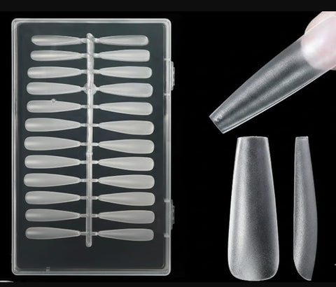 Long Coffin Gel Nail Tips 150 pcs 15 Sizes Clear Press on Nails Base Tips Coffin False Fake Tips Full AcrylicShaped For Nail Extension DIY Salon Soft Gel-MATTE