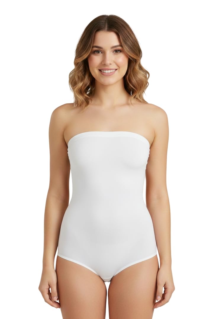 CARINA Womens Strapless Slim Fit Bodysuit Shapewear Bodysuit