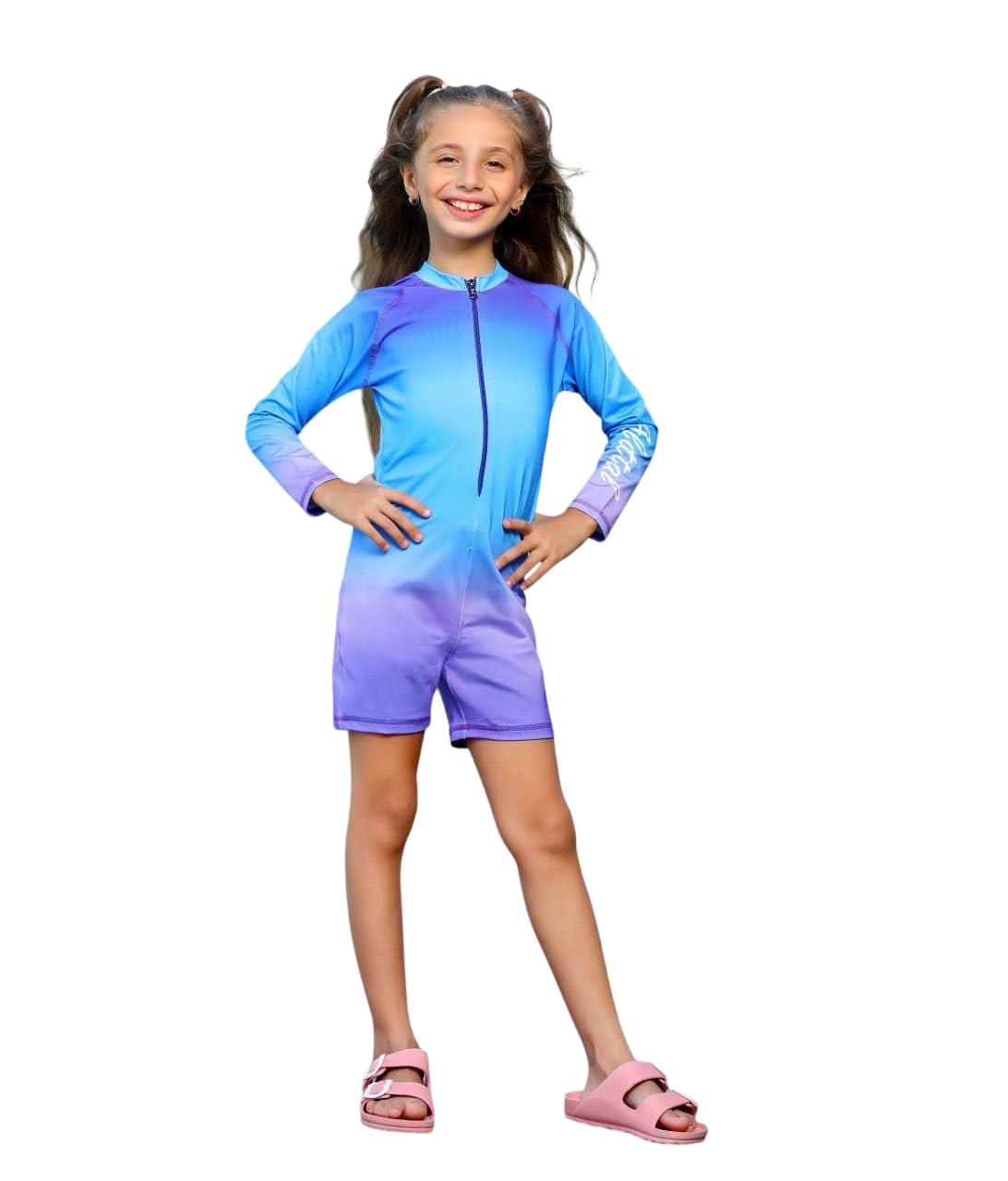 Girls One Piece Swimsuit Gradient Color Swimwear Swimsuits