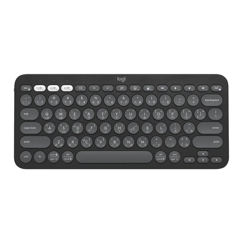 Logitech Pebble Keys 2 K380s, Multi-Device Bluetooth Wireless Keyboard with Customisable Shortcuts, Slim and Portable, Easy-Switch for Windows, macOS, iPadOS, Android, Chrome OS, ARA Layout - Graphite
