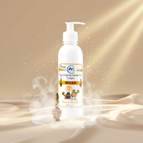 Natural Skin Regenerator & Collagen Booster with Vitamin E & Panthenol | Camel Milk Cream: The Desert’s Beauty Secret for Skin Repair, Brightening, and Anti-Aging Rejuvenation (200 Gm, Musk)