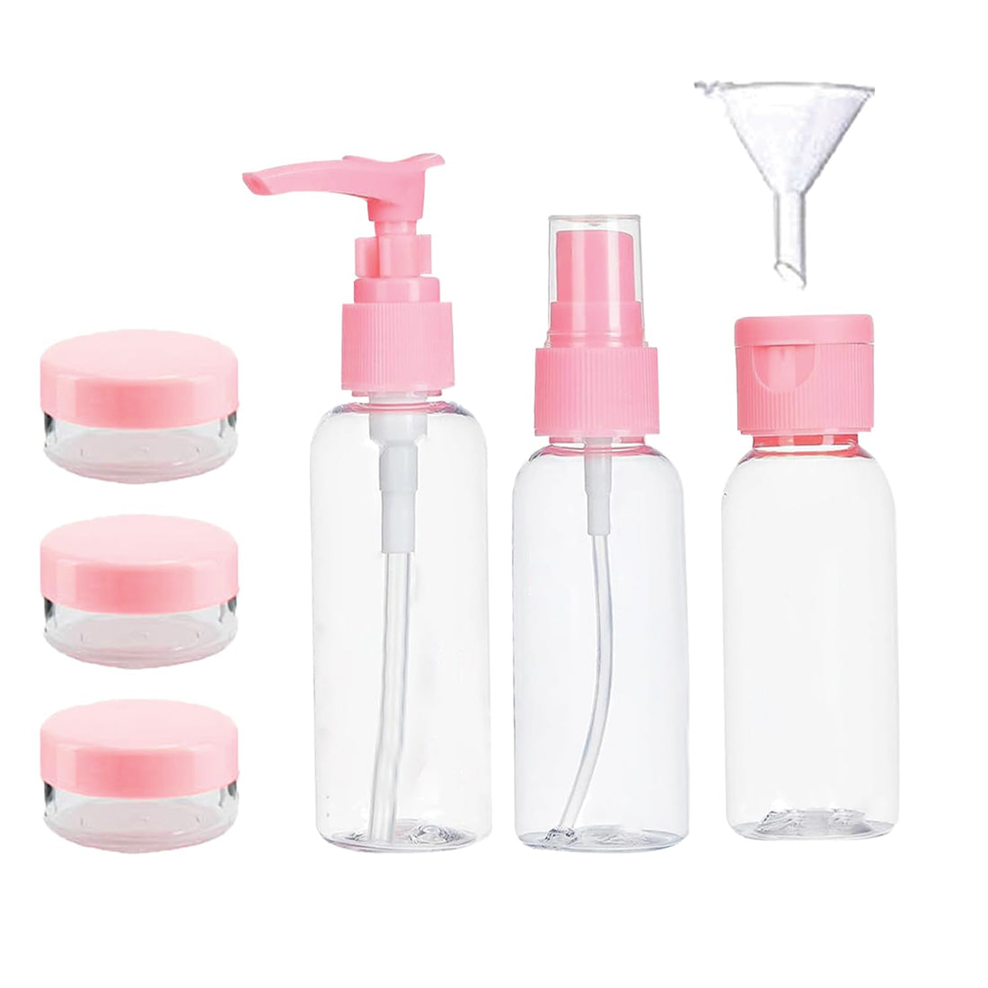 TEMPERIA (7pcs) Travel Bottles for Toiletries - Travel Essentials & Accessories Toiletry Kit for Women & Men - Travelling Empty Small Containers Organizer for Lotion, Shampoo, Oil Etc (with Box)