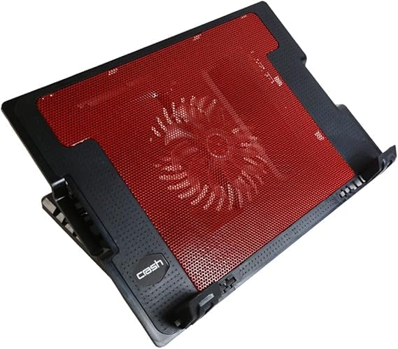 Crush C-1000 Foldable Laptop Cooling Pad with 1 Fan and Light, Multi Color, 1000 RPM Compatible with Laptops and Notebooks - Black
