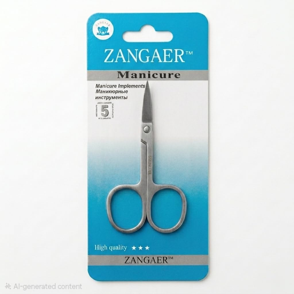 Manicure Scissors, Stainless Steel, Polished Finish, Sharp Point, Nail & Cuticle Trimming Tool
