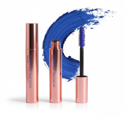 CRAZY VOLUME Mascara DEEP BLUE Waterproof, Volume and Length Waterproof,Extra Long Thick 5D,Lengthening,False Lash Effect-BLUE
