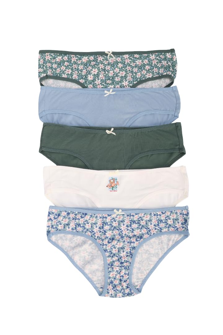 CARINA Womens Pack of 5 Colored Bikini Panties Underwear