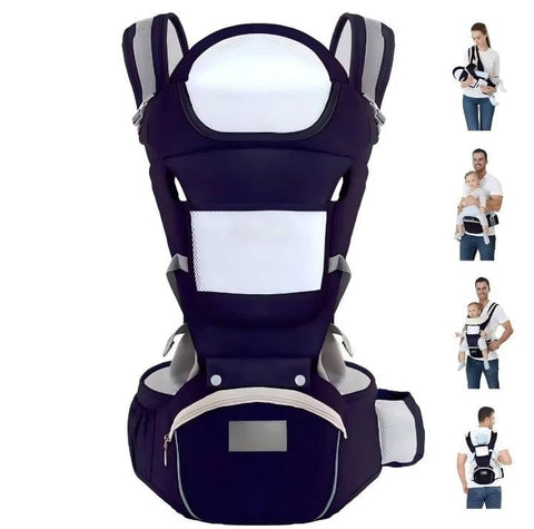 ZLZIDAN Multi-Use Baby Carrier,Kangaroo Hip Position,Suitable for Newborns up to 3 to 20kg,Front and Back Baby Carrier for Men and Women,Parents (navy blue)